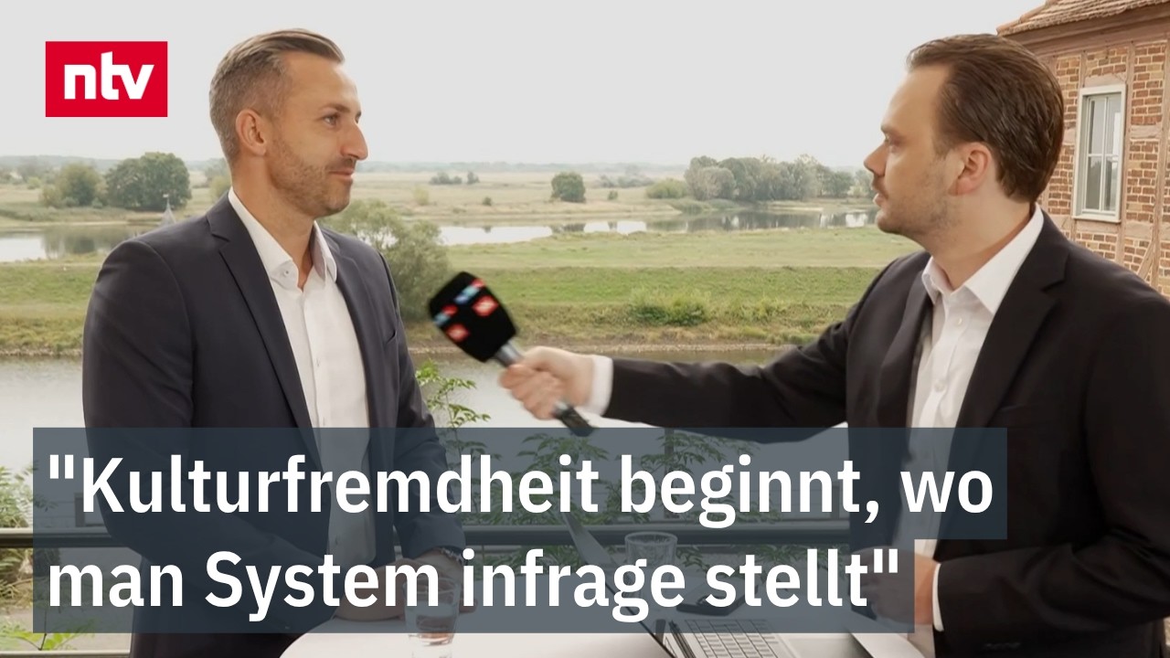 AfD-Spitzenkandidat Siegmund beim Interview zum AfD Sachsen-Anhalt Wahlprogramm in Sangerhausen