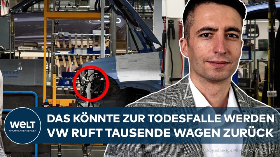 Volkswagen-Fahrzeuge auf einem Werksparkplatz in Wolfsburg – VW-Rückruf wegen Lenkungsausfall betrifft Millionen Autos