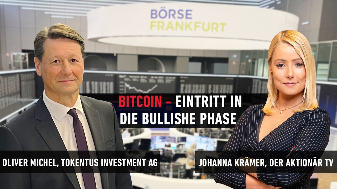 Bitcoin bullische Phase – Bitcoin-Kursanstieg auf einem Handelsbildschirm – Chart zeigt bullische Phase mit Ranging und Pump