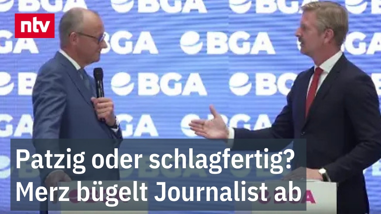 Kanzler Gegenfrage – Bundeskanzler Friedrich Merz beim Handelsverband BGA, reagiert mit einer Gegenfrage auf Journalistin Re…
