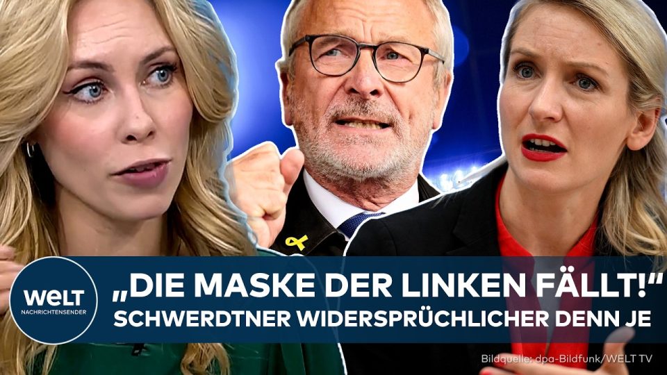 Ines Schwerdtner spricht auf einer Pressekonferenz zur Linke Antisemitismus-Debatte nach der Berlin-Wahl