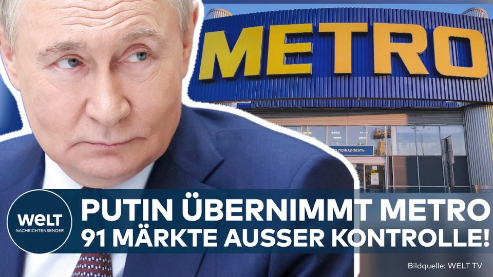 Eingang eines Metro-Großmarkts in Russland – Metro Russland Verstaatlichung durch Putin-Dekret