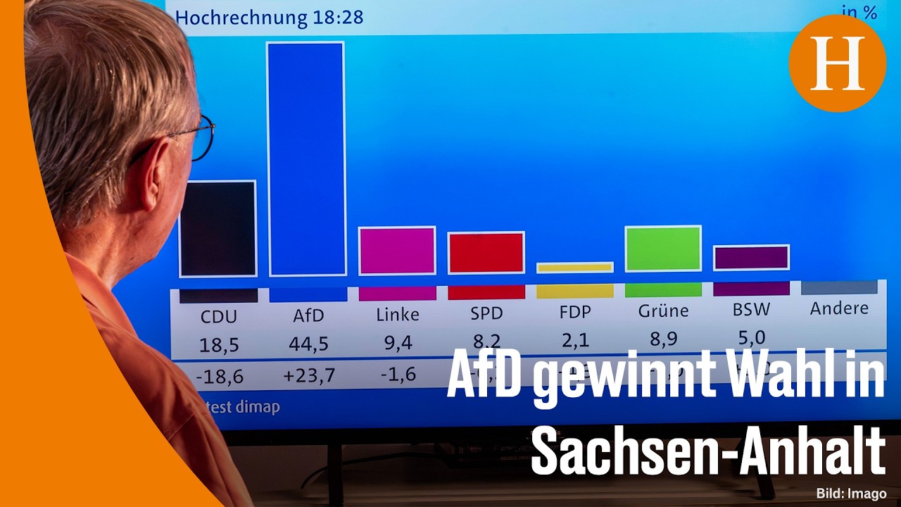 Landtagswahl Sachsen-Anhalt – AfD-Wahlparty in Magdeburg nach der Landtagswahl in Sachsen-Anhalt mit jubelnden Anhängern