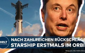 Starship Erdumlaufbahn – SpaceX Starship Rakete beim Start in Texas auf dem Weg zur Erdumlaufbahn