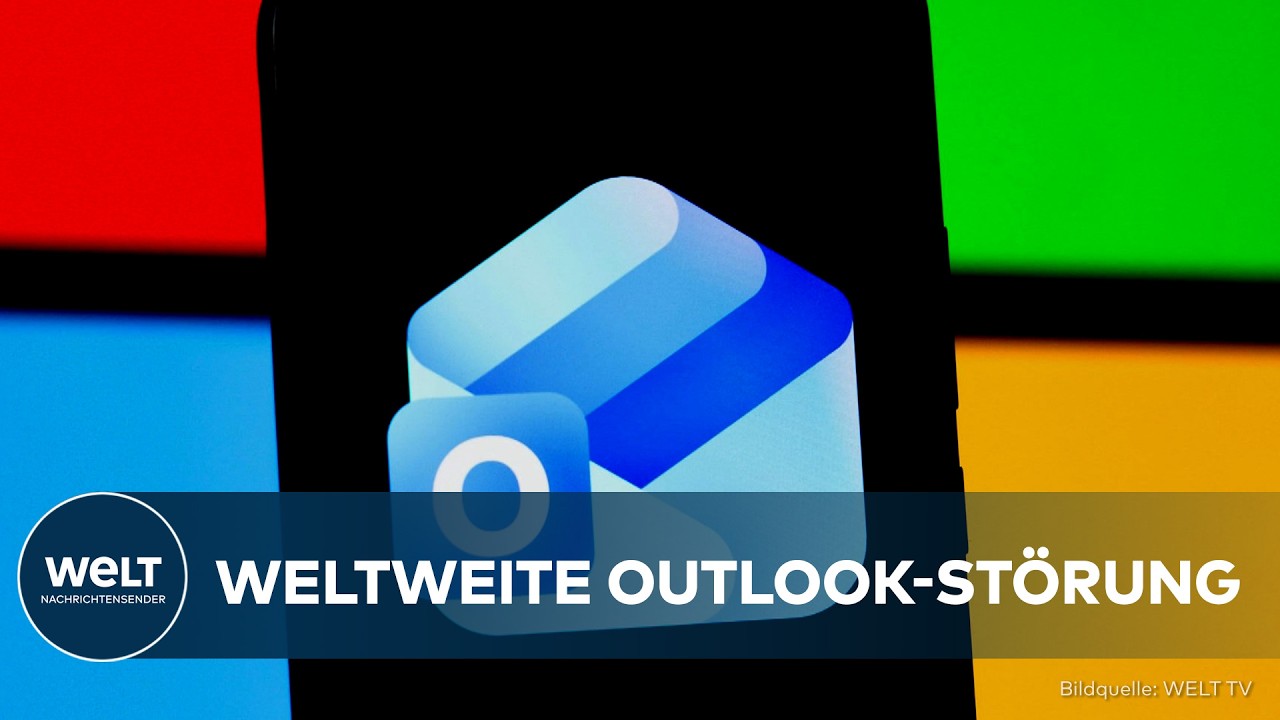 Bildschirm zeigt Outlook-Fehlermeldung während der weltweiten Microsoft Outlook-Störung