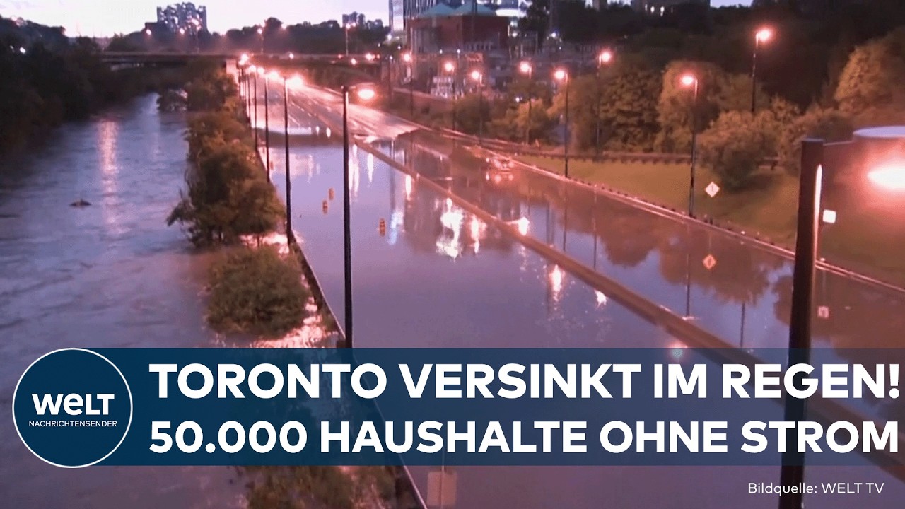 Überflutete Straßen in Toronto nach heftigem Sturm – Sturm Toronto richtet massive Schäden an