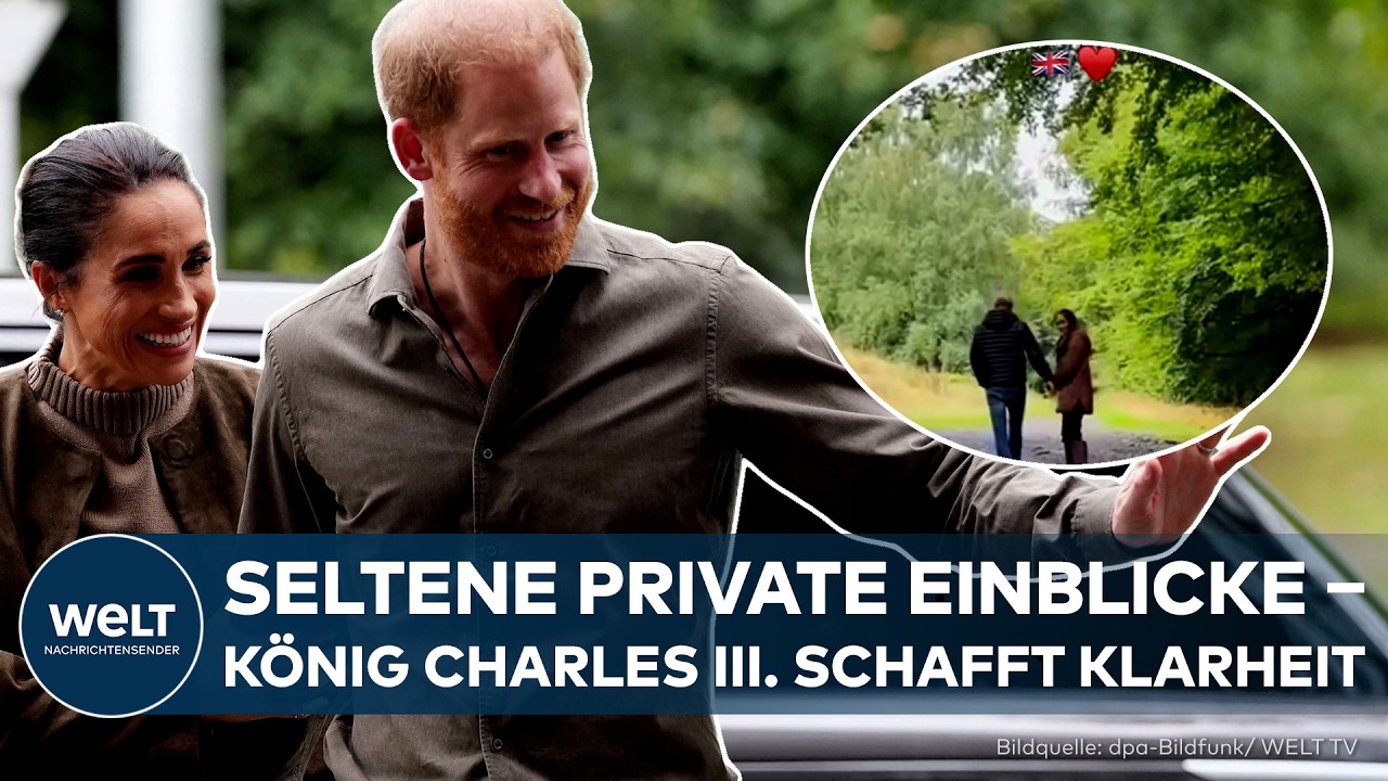Prinz Harry und Meghan mit ihren Kindern Archie und Lilibet beim Spielen in der Natur in England