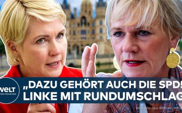 Simone Oldenburg, Spitzenkandidatin der Linken, vor dem Landtag in Schwerin zur Landtagswahl Mecklenburg-Vorpommern
