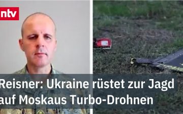 Ukrainische Abfangdrohne im Einsatz gegen russische Jet-Drohnen vom Typ Geran über dem Kriegsgebiet