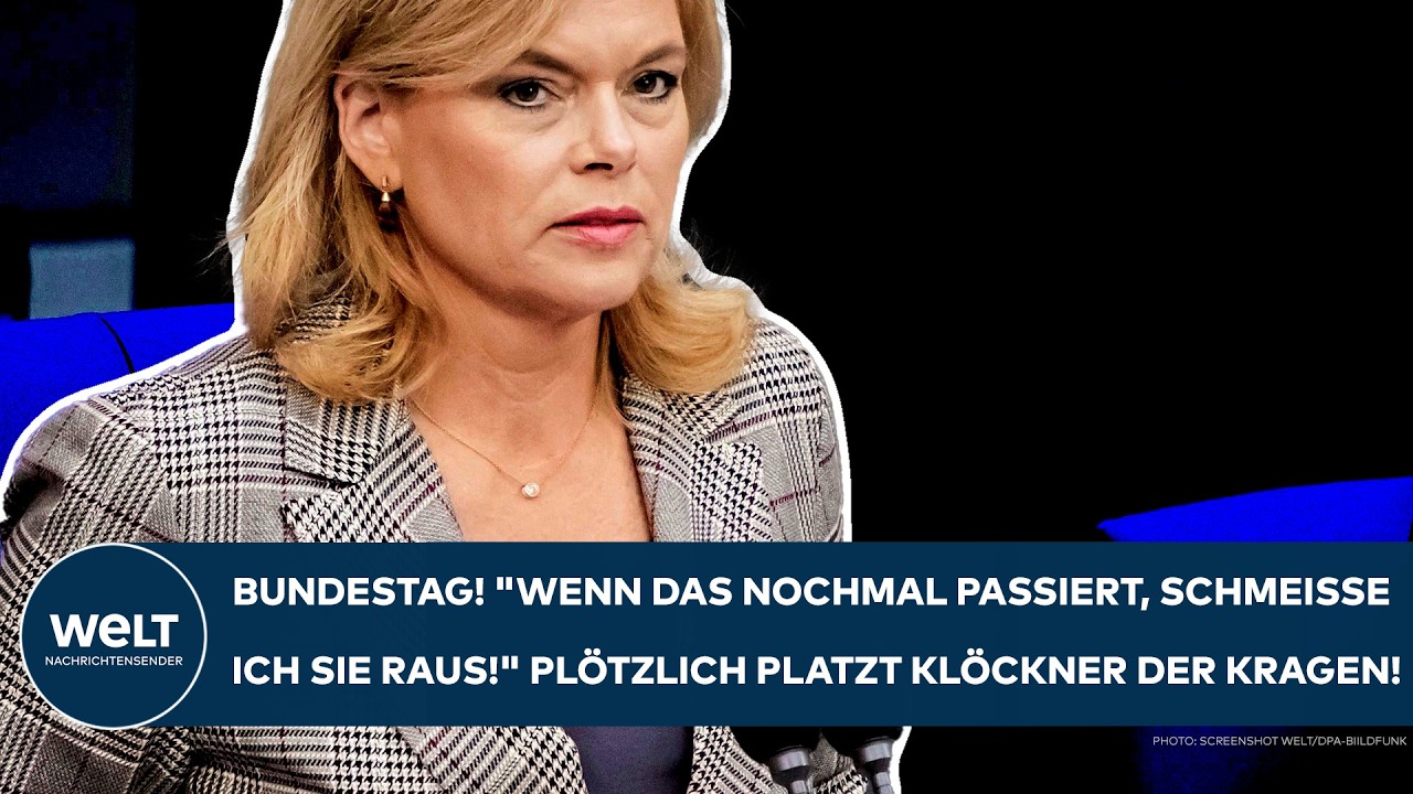 Bundestagsdebatte AfD – Bundestagspräsidentin Klöckner mahnt AfD-Abgeordnete zur Ordnung während der Bundestagsdebatte im Pl…
