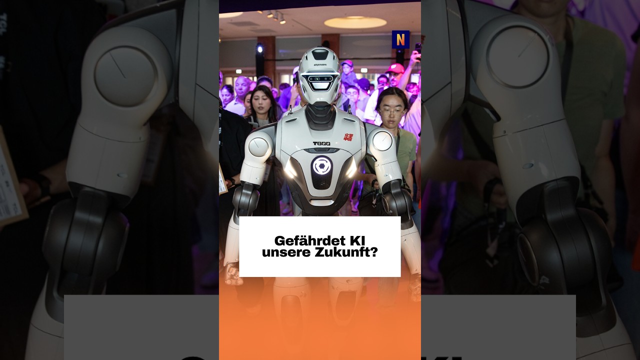 Symbolbild für KI-Risiken: Ein Robotergehirn mit vernetzten Knoten vor einem digitalen Hintergrund