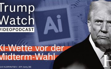 Luftaufnahme eines großen KI-Rechenzentrums in den USA mit Kühlanlagen – Symbol für den Konflikt um KI-Infrastruktur vor den…