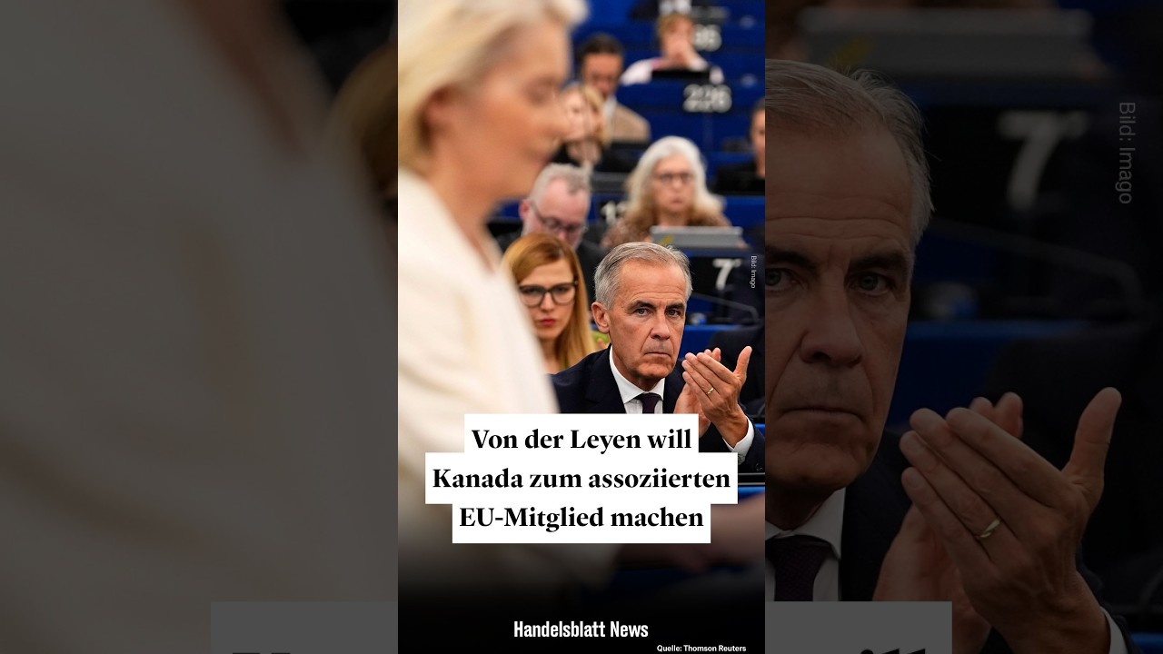EU-Kommissionspräsidentin Ursula von der Leyen spricht im Europäischen Parlament in Straßburg über Kanada als assoziiertes E…