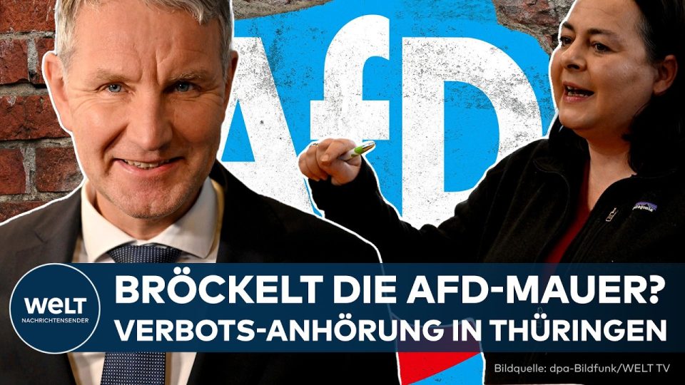 Thüringer Landtag in Erfurt bei der Anhörung zum AfD-Verbotsverfahren im Justizausschuss