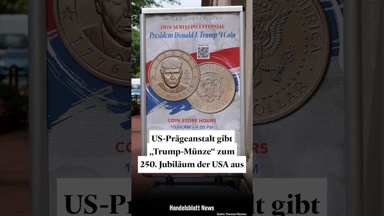 Offizielle Trump-Münze der US-Prägeanstalt mit dem Porträt von Präsident Donald Trump zum 250. Jahrestag der USA