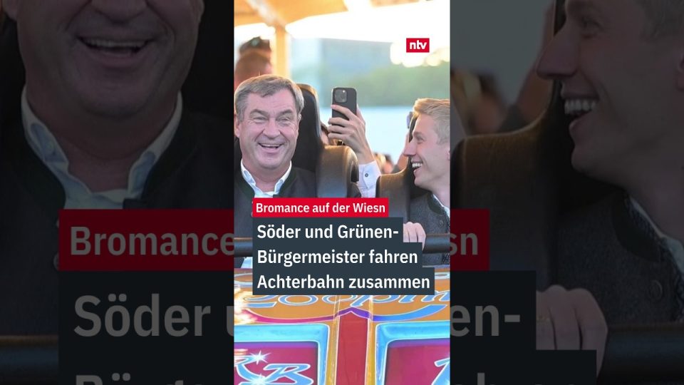Söder Krause Achterbahn Wiesn – Markus Söder und Dominik Krause fahren gemeinsam Achterbahn auf der Wiesn beim Oktoberfest i…