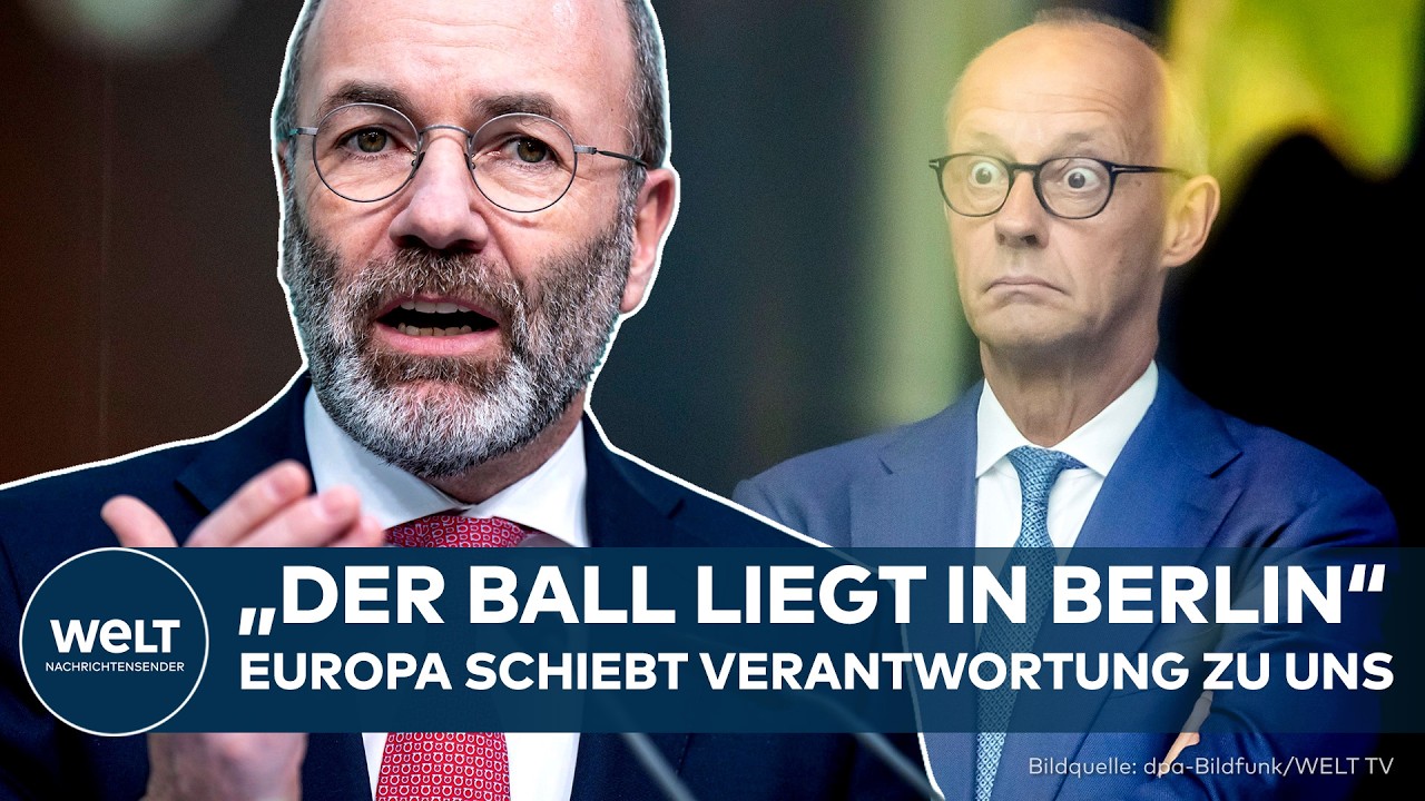 EVP-Chef Manfred Weber spricht vor dem EU-Parlament in Straßburg über Deutschlands Wirtschaftsschwäche und den Manfred Weber…