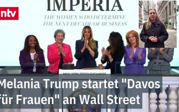 Melania Trump läutet die Eröffnungsglocke an der New York Stock Exchange beim Start des Imperia Netzwerks