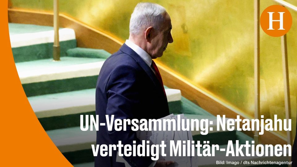 Benjamin Netanjahu spricht vor der UN-Vollversammlung in New York, während Diplomaten den Saal verlassen – Netanjahu UNO-Rede