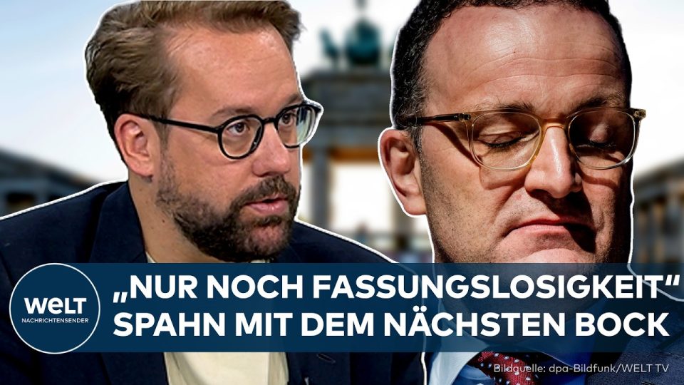 CDU-Politiker Jens Spahn und Friedrich Merz bei einer Pressekonferenz – CDU Krise und innerparteilicher Streit