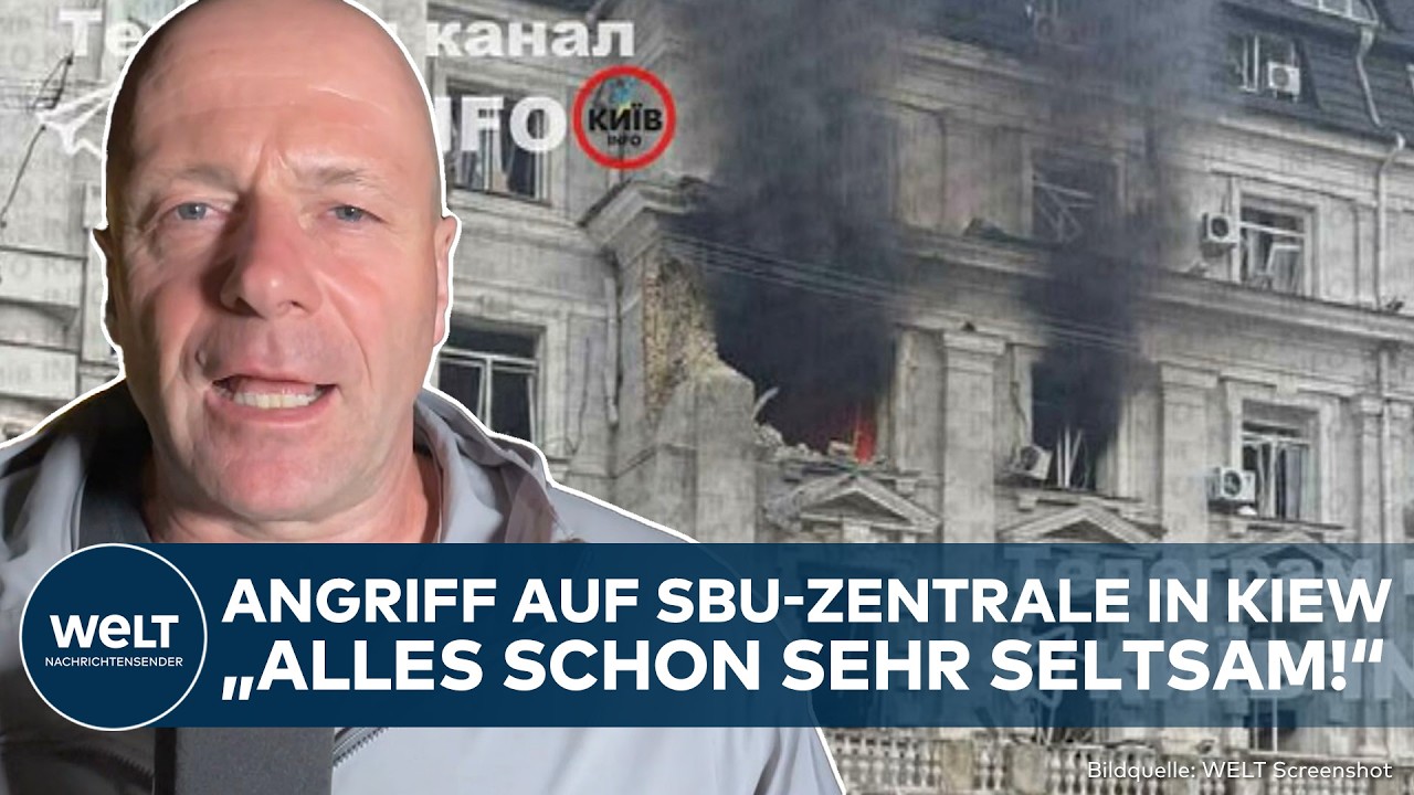 Drohnenangriff SBU Kiew – Brennendes SBU-Gebäude in Kiew nach Drohnenangriff auf die Zentrale des ukrainischen Geheimdienstes