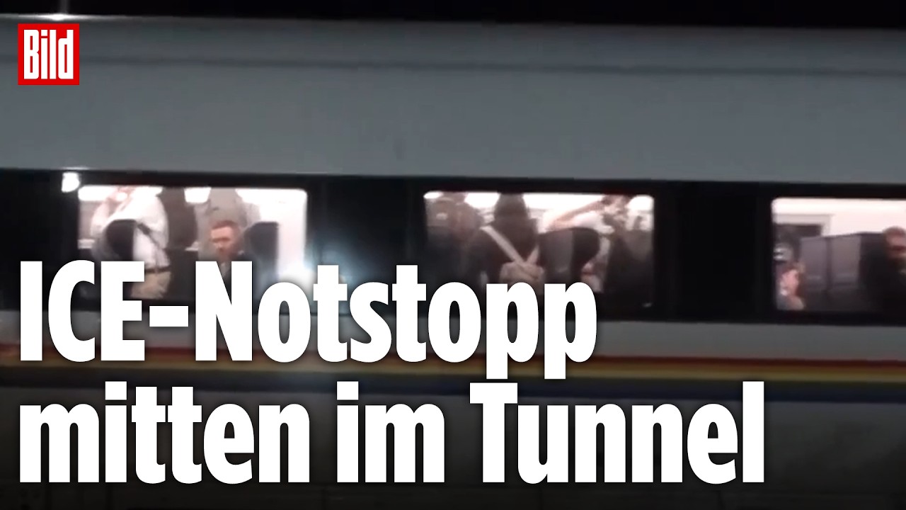 Geöffnete Außentür eines ICE im Tunnel – ICE-Tür öffnet sich bei voller Fahrt im Schönreintunnel