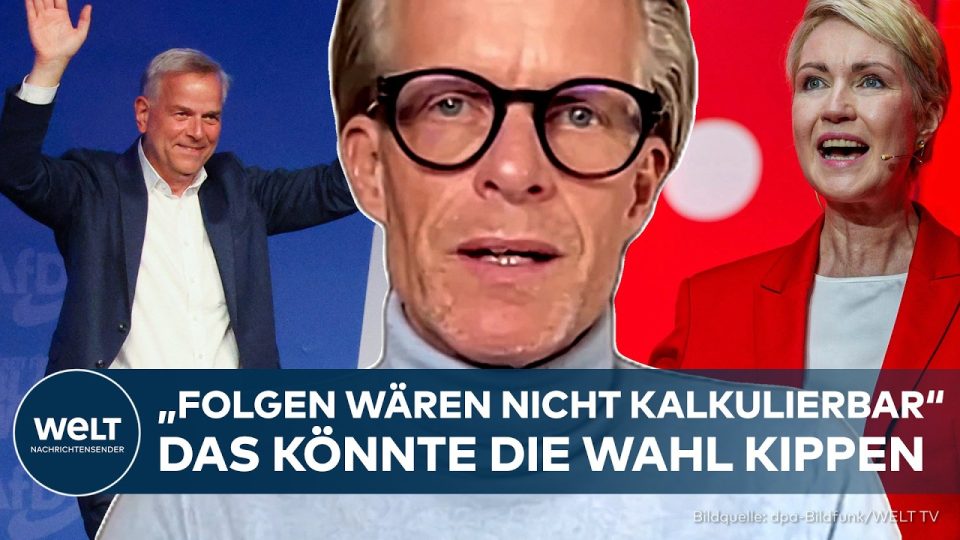 Manuela Schwesig im Wahlkampf zur Landtagswahl Mecklenburg-Vorpommern, Bühne mit SPD-Plakaten