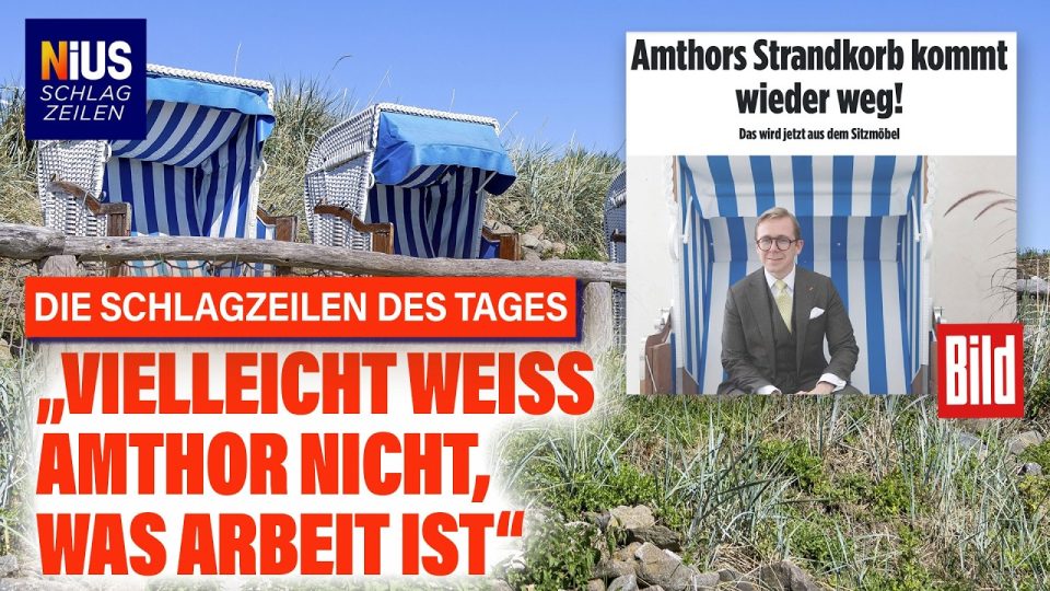 Philipp Amthor Strandkorb – Philipp Amthor CDU-Staatsminister im Bundeskanzleramt mit Strandkorb auf der Büro-Terrasse