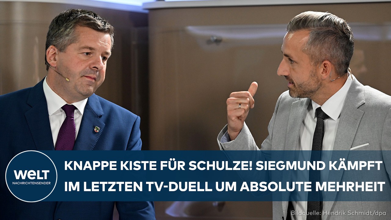 Sven Schulze und Ulrich Siegmund beim TV-Duell vor der Sachsen-Anhalt-Wahl 2026