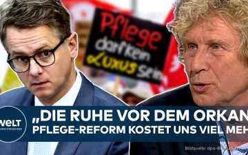 Pflegefachkraft betreut ältere Person im Pflegeheim – Pflegereform und steigende Kosten in Deutschland