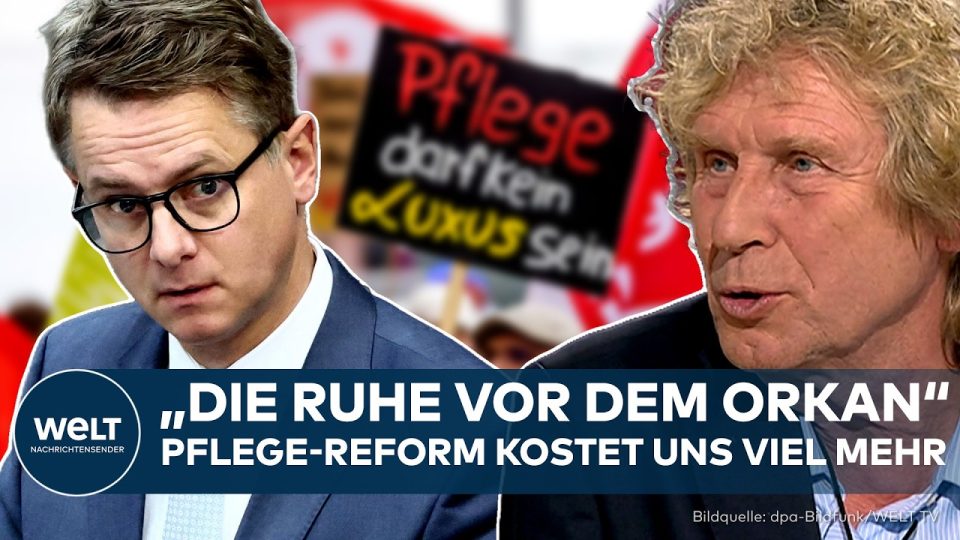 Pflegefachkraft betreut ältere Person im Pflegeheim – Pflegereform und steigende Kosten in Deutschland