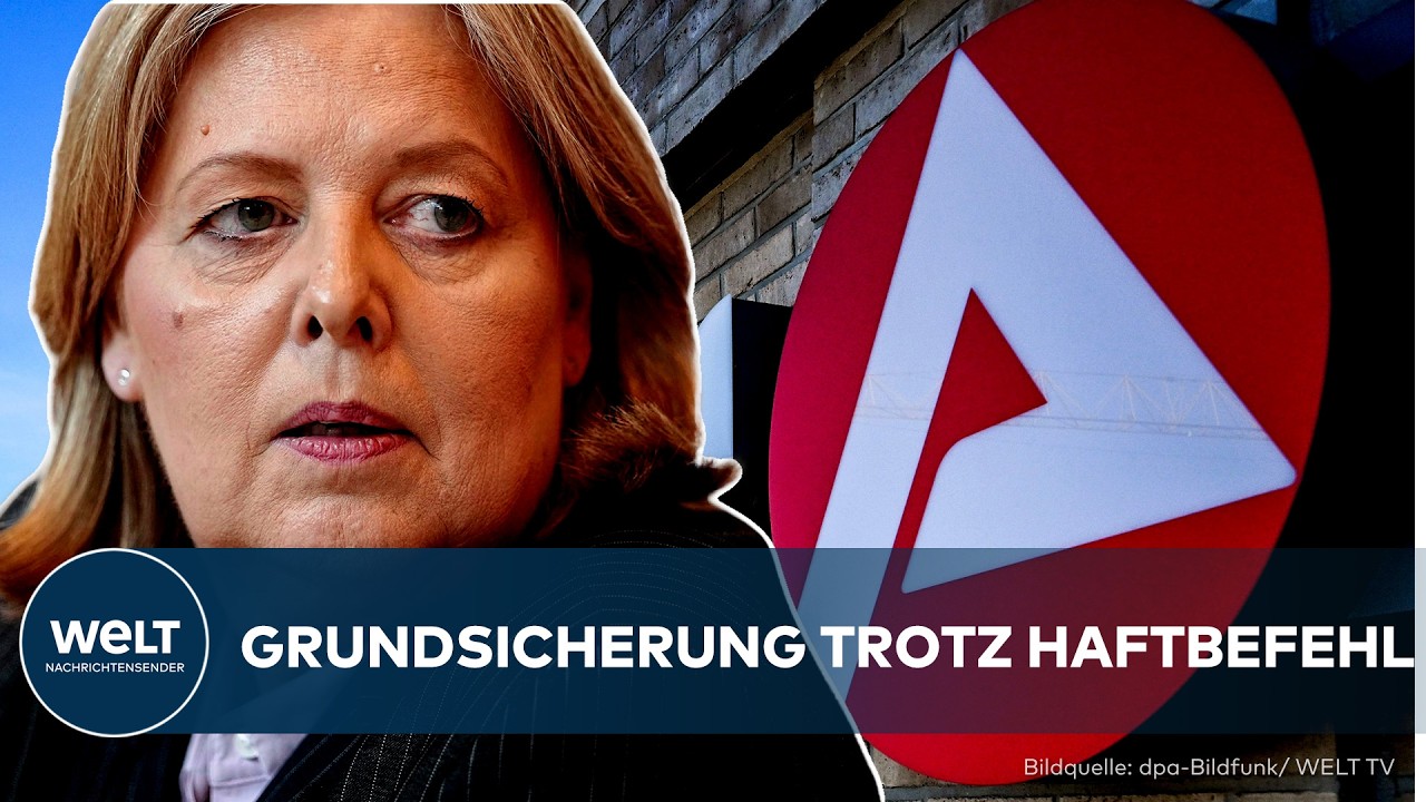 Schild eines deutschen Jobcenters – Grundsicherung trotz Haftbefehl sorgt für politische Kritik