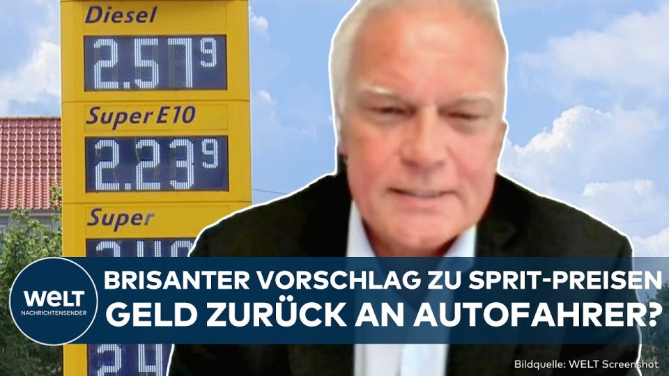 Benzinpreis Entlastung – Autofahrer tankt Diesel an einer deutschen Tankstelle – hohe Benzinpreise und Entlastungsdebatte