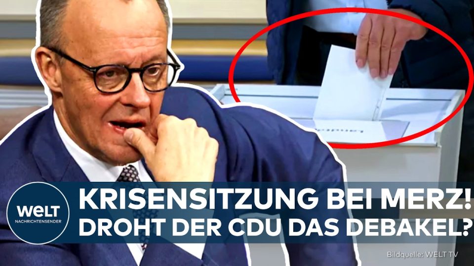 Friedrich Merz betritt das Konrad-Adenauer-Haus zur CDU-Krisensitzung am Abend der Landtagswahl 2026