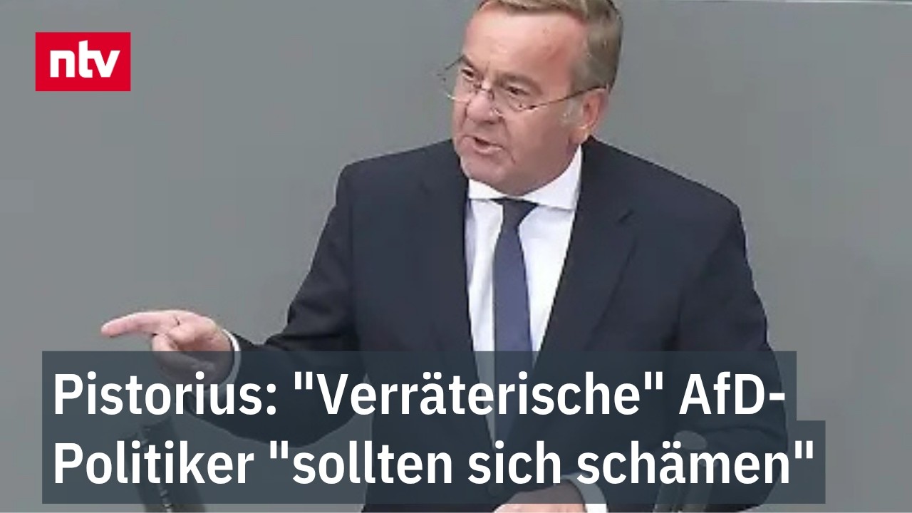 Verteidigungsminister spricht im Bundestag über AfD Putin Vorwürfe und russische Kriegsstrategie