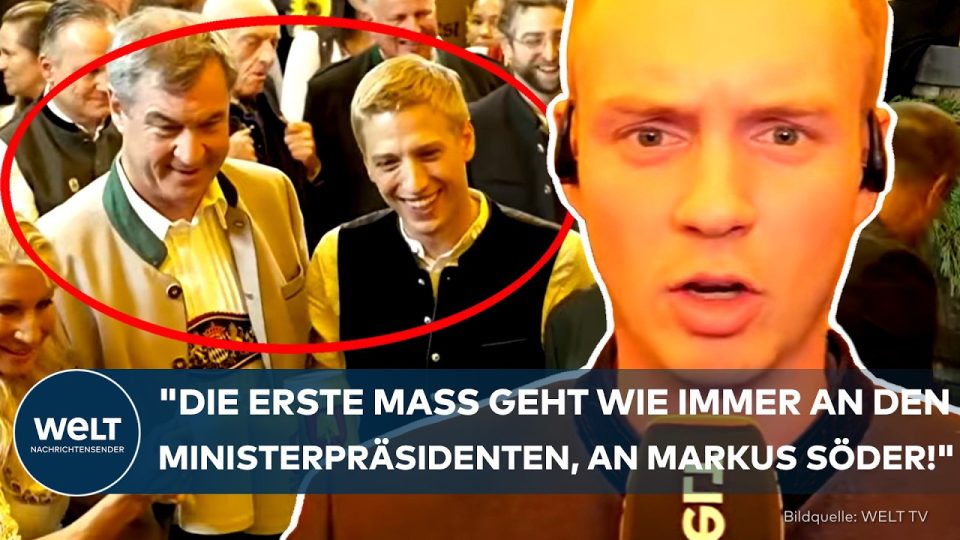 Oberbürgermeister Dominik Krause zapft beim Oktoberfest 2026 im Schottenhamel-Festzelt das erste Fass Bier an