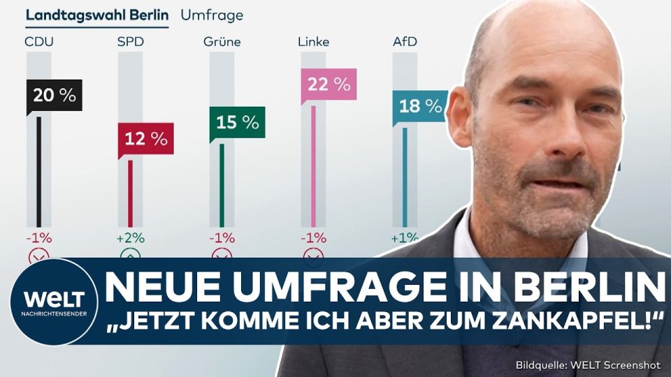 Wahlplakate zur Landtagswahl Mecklenburg-Vorpommern und Berliner Abgeordnetenhauswahl nebeneinander an einem Laternenpfahl