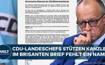 CDU-Ministerpräsidenten Brief – CDU-Ministerpräsidenten unterzeichnen Brief zur Unterstützung des Kanzleramts – Friedrich Me…