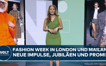 Models auf dem Laufsteg bei der Fashion Week in London und Mailand, Frühjahr-Sommer 2027