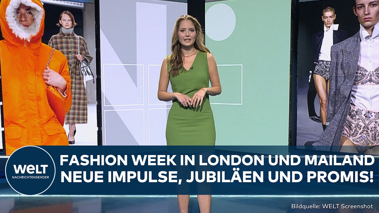 Models auf dem Laufsteg bei der Fashion Week in London und Mailand, Frühjahr-Sommer 2027