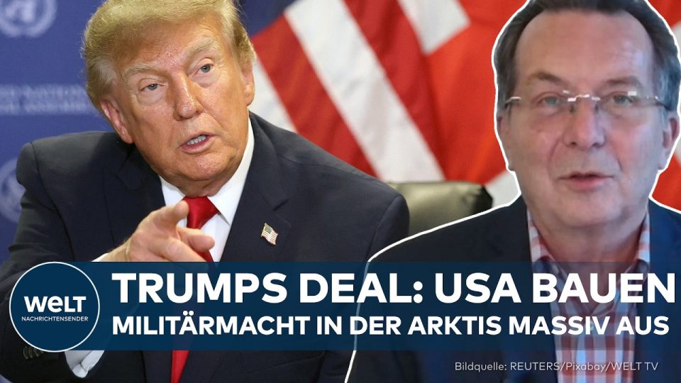 Karte der Arktis mit Grönland im Fokus – Visualisierung des Grönland-Deals zwischen USA und Dänemark