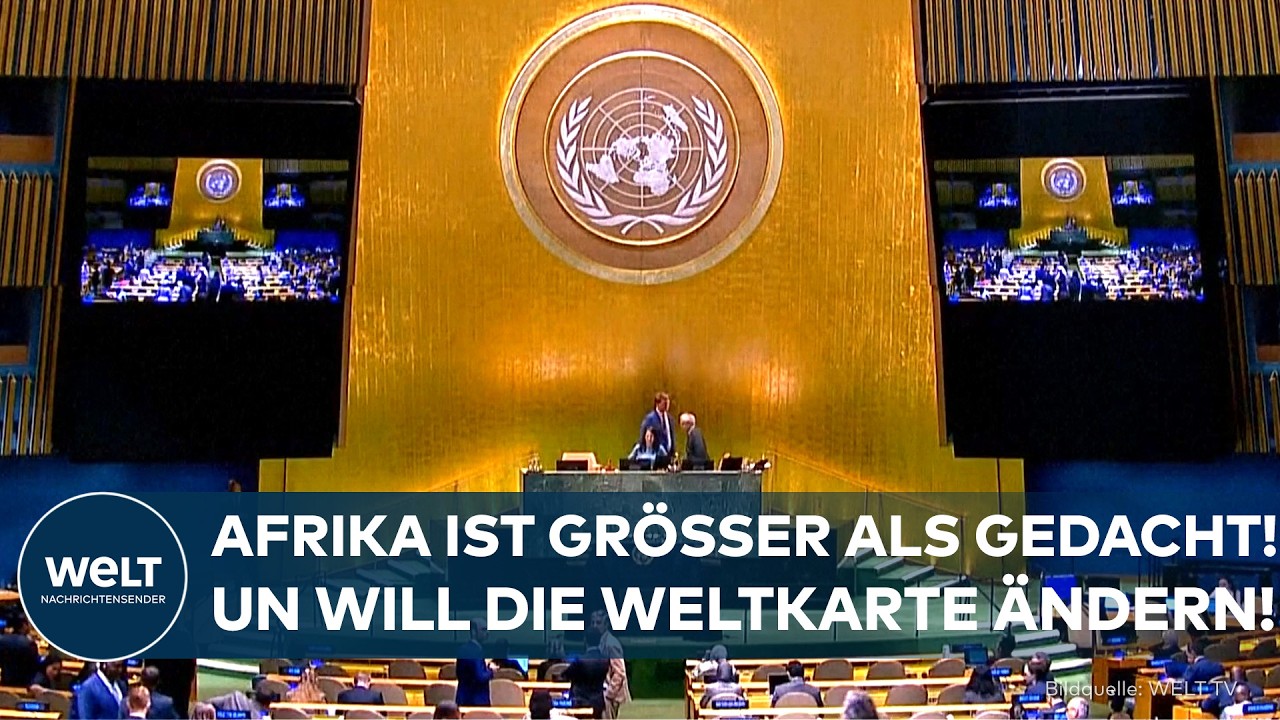 Weltkarte Afrika – Vergleich zweier Weltkarten zeigt Afrika in realistischer Größe neben der verzerrten Weltkarte-Darstellun…