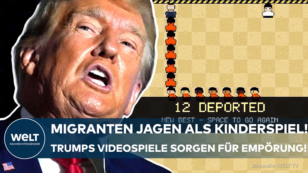 Screenshot eines Arcade-Migranten-Videospiels auf der offiziellen Website des Weißen Hauses unter Trump