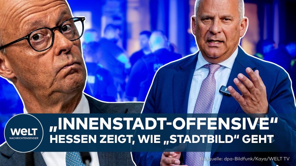 Innenstadtoffensive Hessen – Hessens Innenminister Roman Poseck erläutert die Innenstadtoffensive zur Verbesserung der Siche…