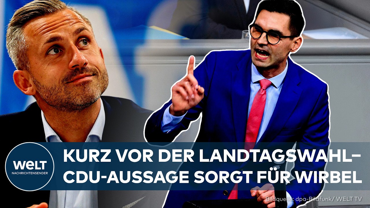 CDU-Politiker spricht vor Mikrofon zur Landtagswahl Sachsen-Anhalt und AfD-Regierungsbildung