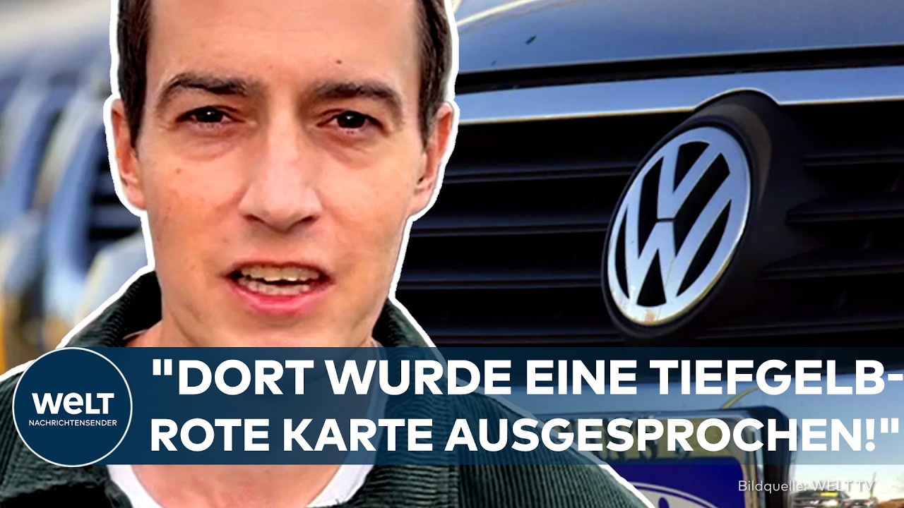 VW-Werke Zukunft – VW-Werk von außen mit Volkswagen-Logo – vier VW-Werke ohne gesicherte Zukunft ab 2031