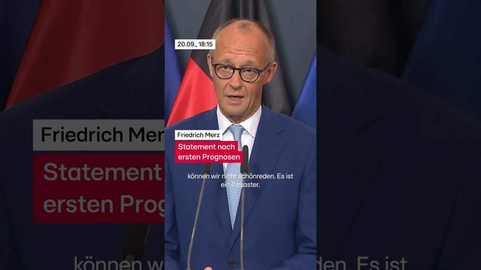 Friedrich Merz CDU – Friedrich Merz am Rednerpult nach der Wahlniederlage der CDU in Mecklenburg-Vorpommern