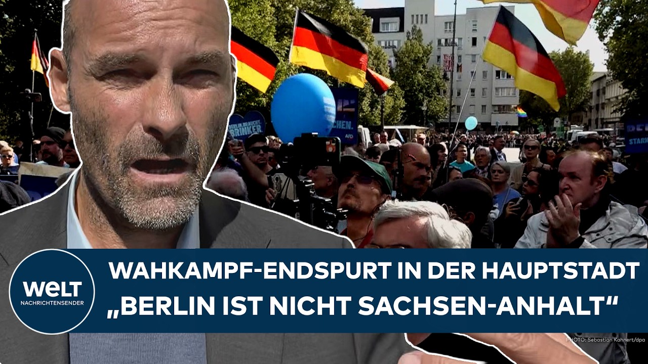 Wahlplakate verschiedener Parteien vor dem Berliner Abgeordnetenhaus zur Berlin-Wahl 2026