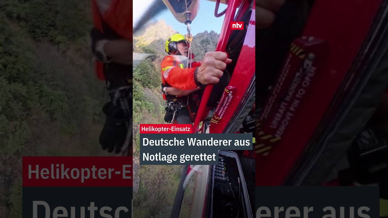 Bergrettung Tessiner Alpen – Feuerwehrhubschrauber bei einer Bergrettung in den Tessiner Alpen rettet deutsche Wanderer aus …
