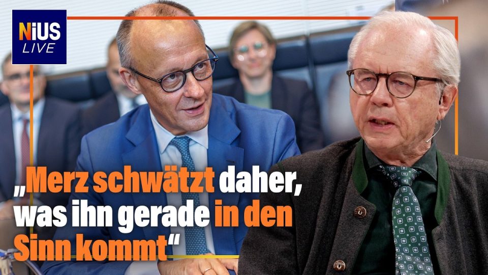 CDU soziale Gerechtigkeit – Friedrich Merz am Rednerpult, CDU-Logo im Hintergrund – Debatte um soziale Gerechtigkeit in der …